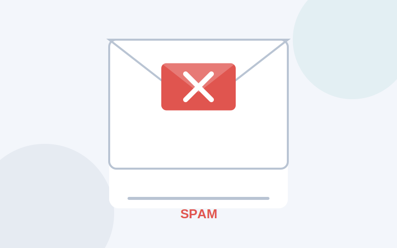Ilustraci�n de un email cayendo en la carpeta de spam