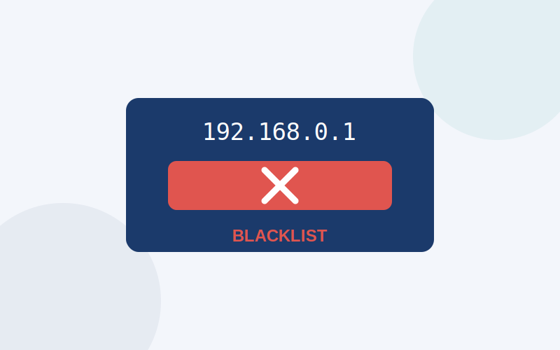 Ilustraci�n de una direcci�n IP incluida en una blacklist