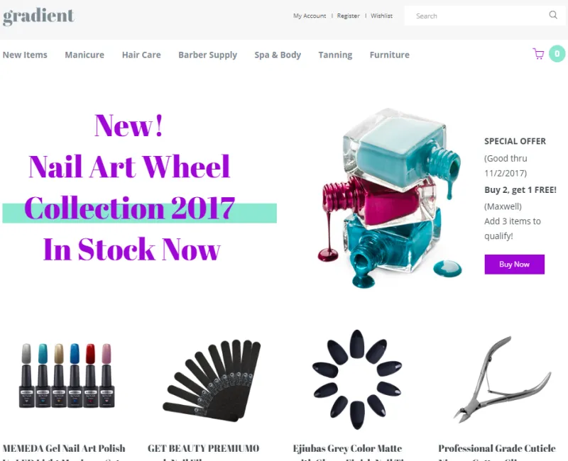 Template de sitio web ejemplo e-commerce