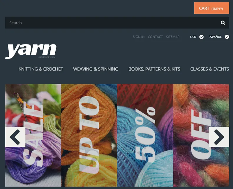Template de sitio web ejemplo e-commerce